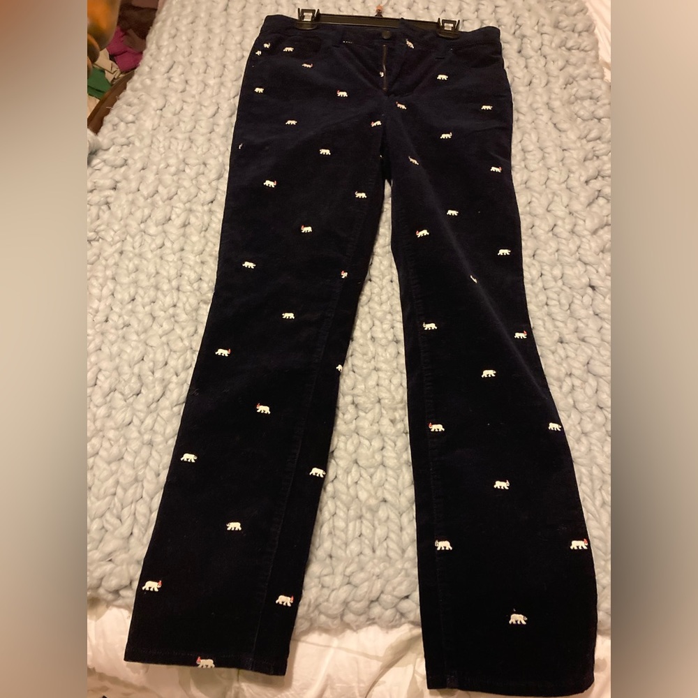 Talbots Polar Bear Embroidered Pants